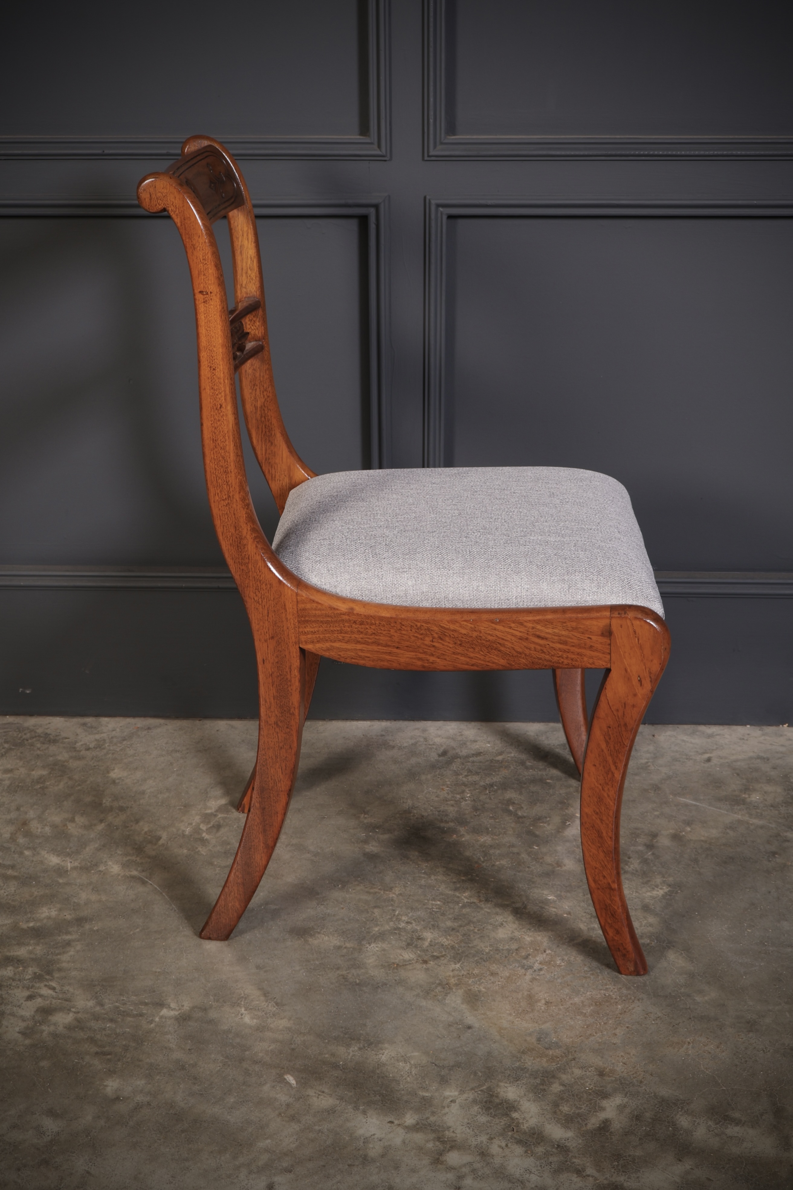 Set of 14 Regency Mahogany Bar Back Dining Chairs - Image 15